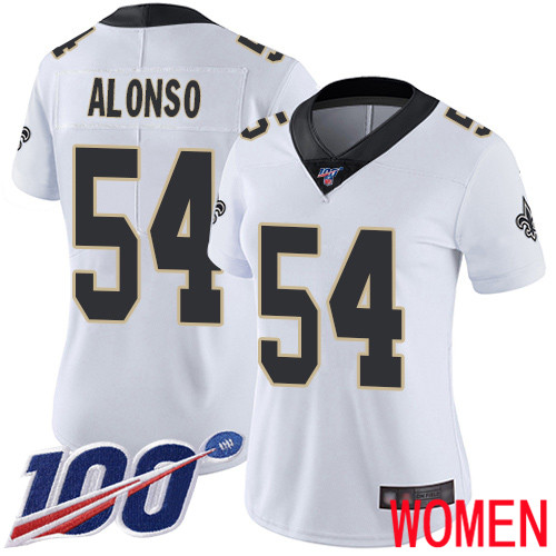 New Orleans Saints Limited White Women Kiko Alonso Road Jersey NFL Football 54 100th Season Vapor Untouchable Jersey